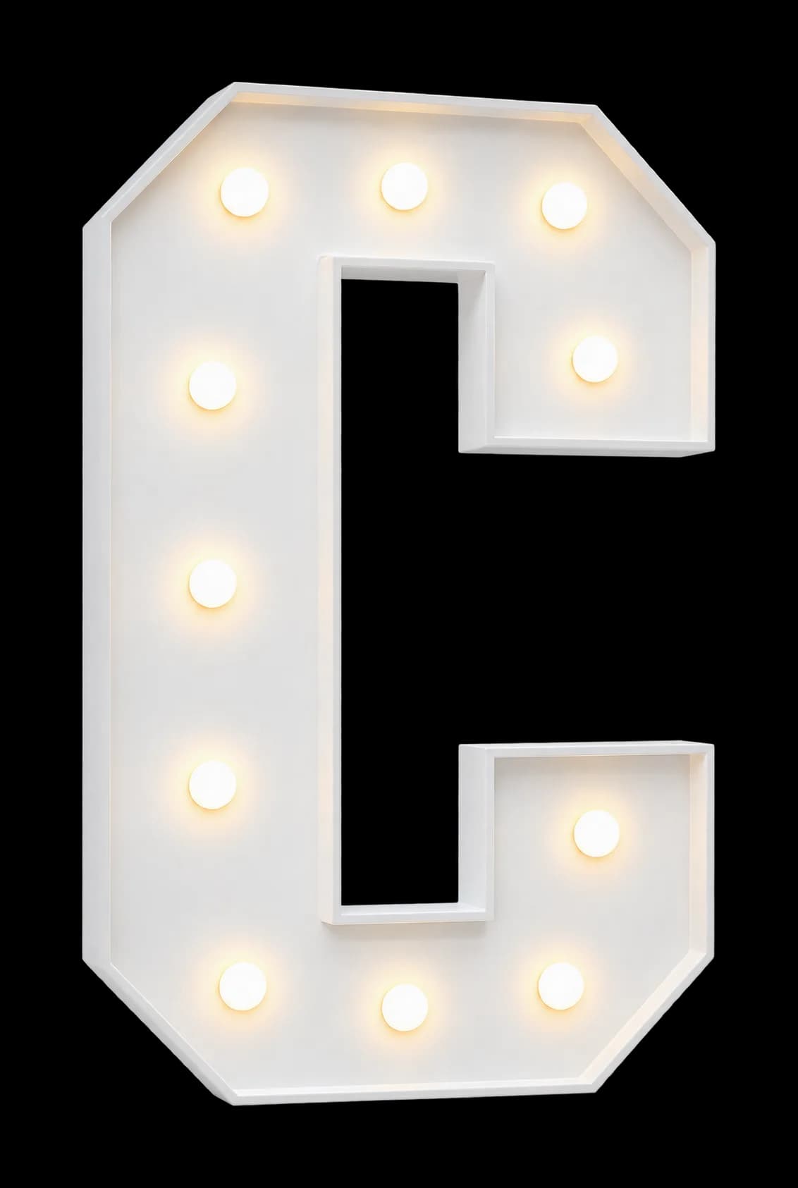 Pieza iluminada: Letra C