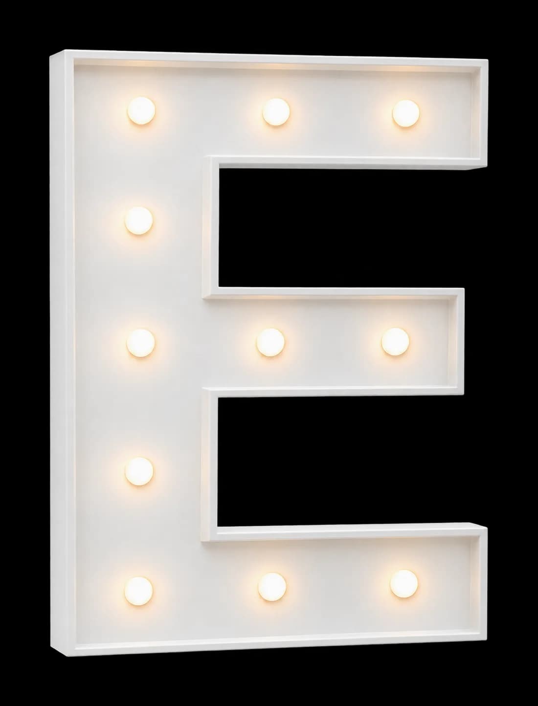 Pieza iluminada: Letra E