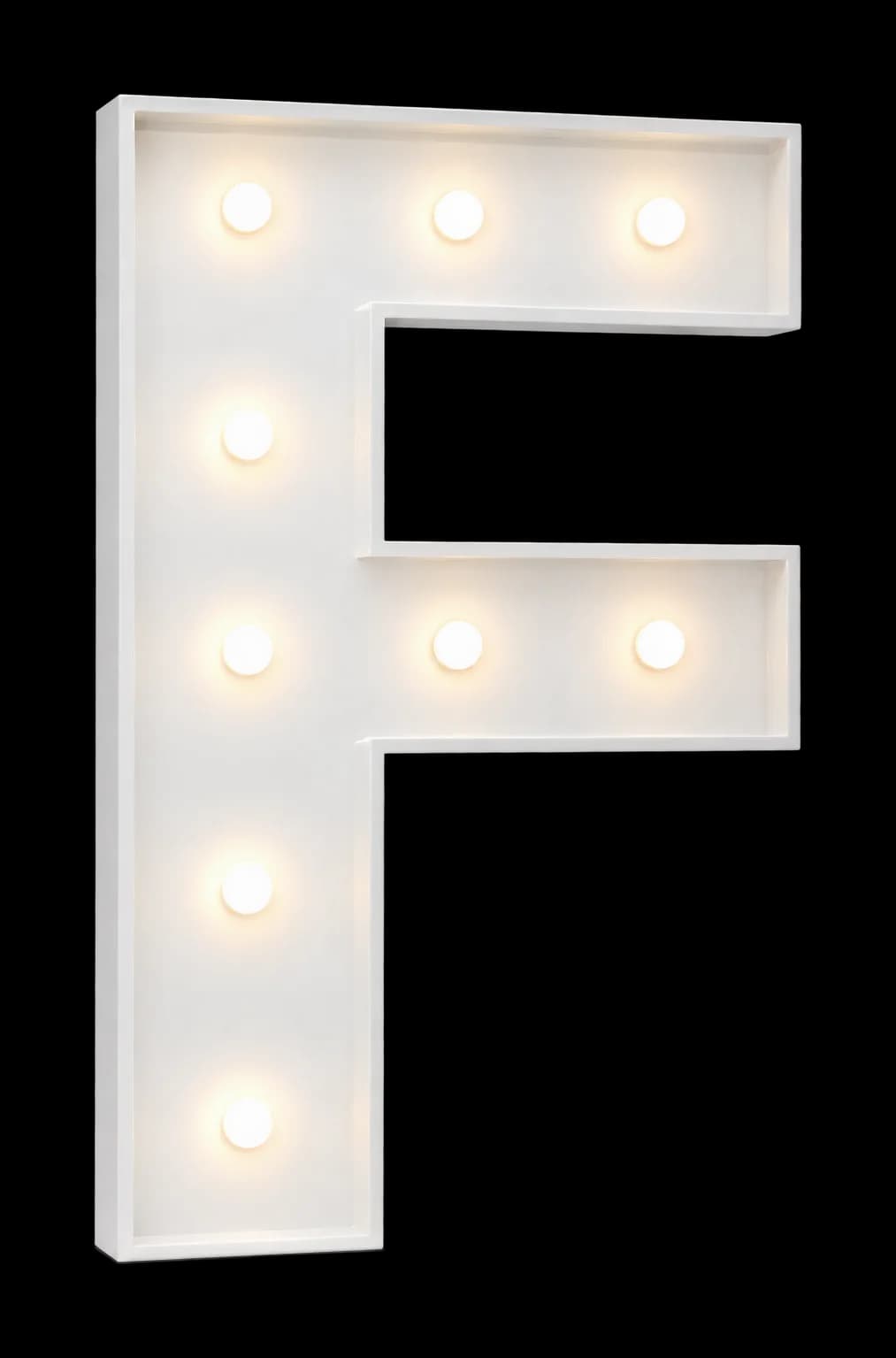 Pieza iluminada: Letra F