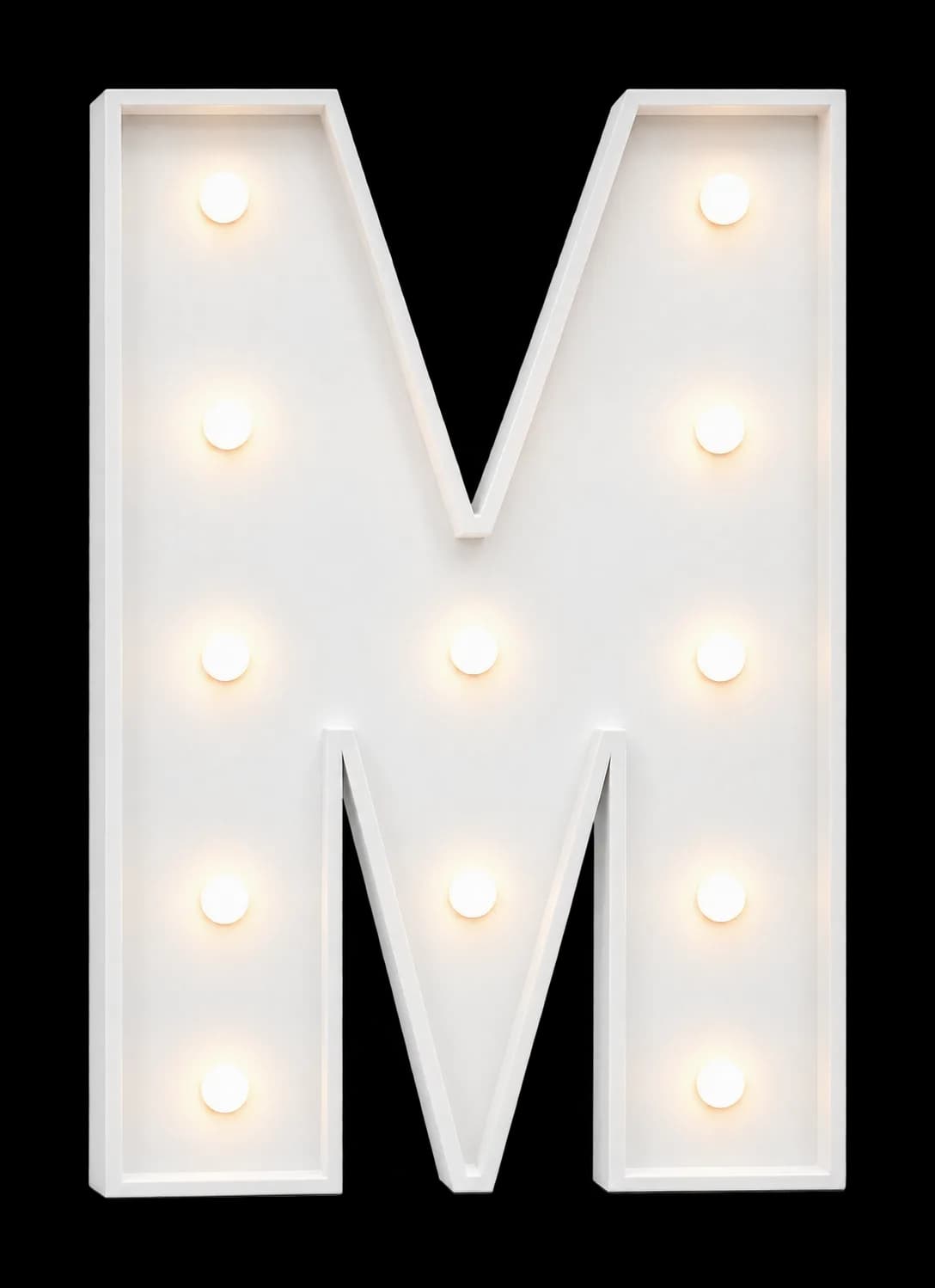 Pieza iluminada: Letra M