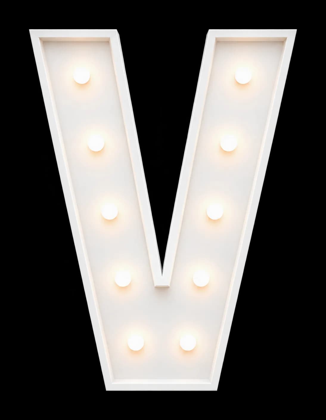 Pieza iluminada: Letra V