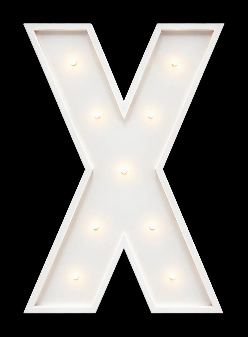 Pieza iluminada: Letra X